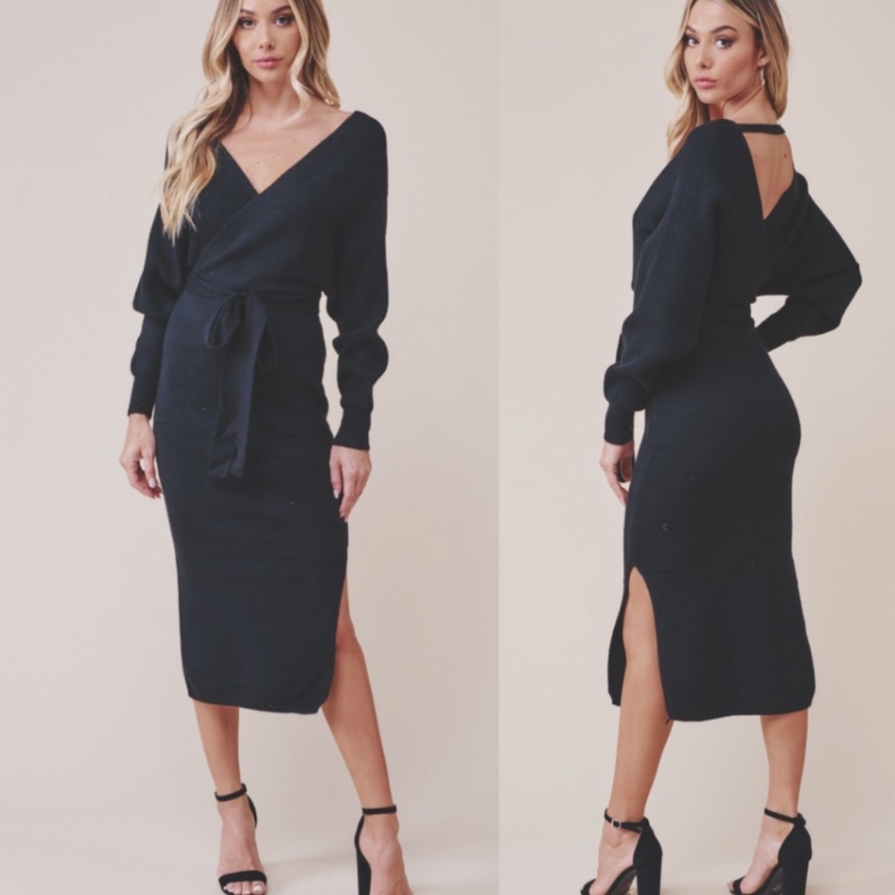 NWT Drape Knit Sweater Dress